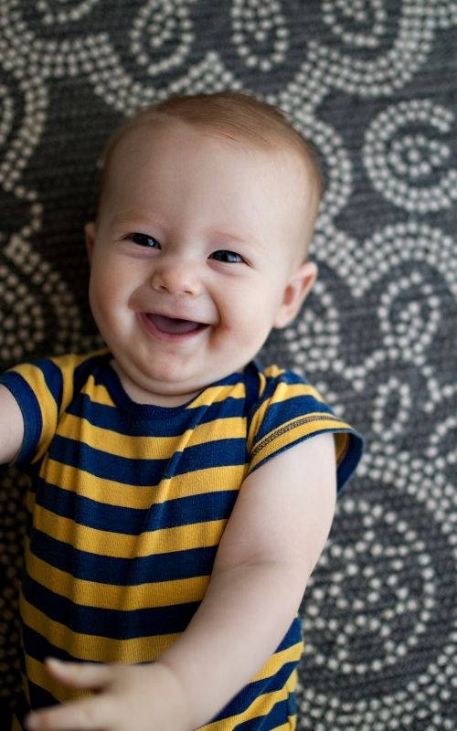 Baby on Oriental Rug Cleaned by Ecosuds Hamilton